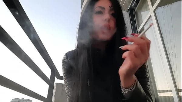 Beauty smoking cigarette fetish. Fetish smoke.