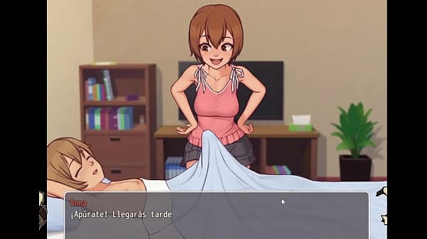 [Hentai Game] Daily life of my conuntryside -Español- (parte 6) Masaje a la tia y la directora se masturba en su oficina